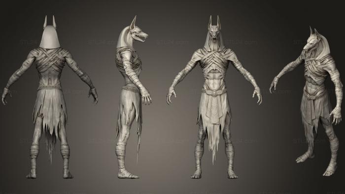 Figurines heroes, monsters and demons (Egyptian God Anubis, STKM_0800) 3D models for cnc